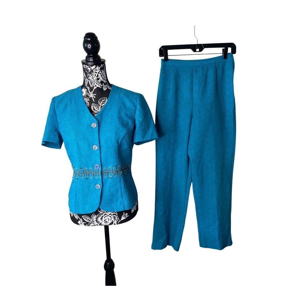Sag Harbor 2Pc Pant Suit Professional Business Beaded Formal Wedding Office